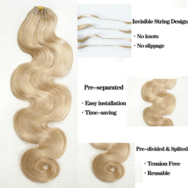 613 Blonde Color Miracle Knots Crochet Human Hair Body Wave Feather Crochet Hair Extension 100% Virgin Hair