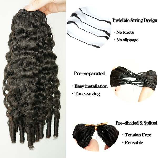 Burmese Curly Feather Crochet Human Hair 100% virgin Human Hair Crochet Braids Hair With Spiral Ends [MLDC207]