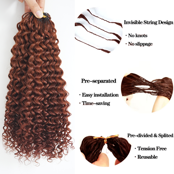 Brown Color Feather Crochet Human Hair 100% Virgin Hair For Braiding Knotless Pre-Separated Crochet Hair Extensions [MLDC208]