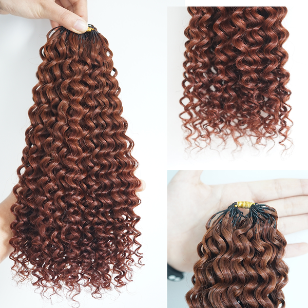 Brown Color Feather Crochet Human Hair 100% Virgin Hair For Braiding Knotless Pre-Separated Crochet Hair Extensions [MLDC208]