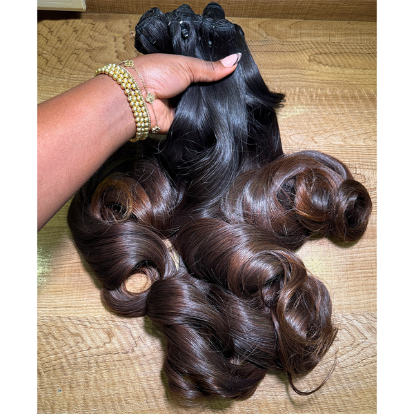 Ombre 1B4 Colored Hair Bundles Loose Wave Raw Hair Extensions [MLDB201]