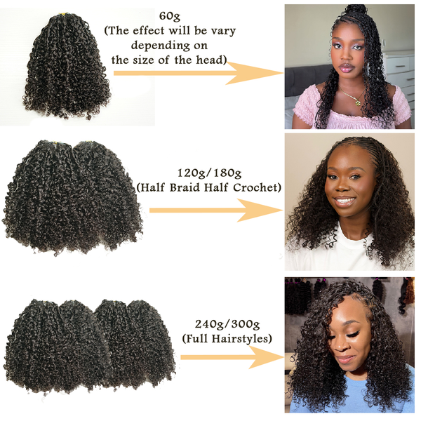 Afro Kinky Burmese Curly Feather Crochet Virgin Hair [MLDC210]
