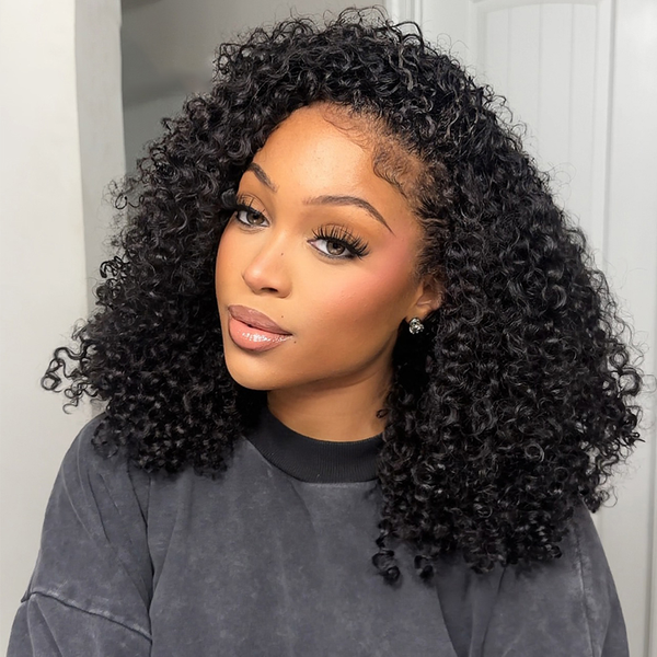 Short Bob 13x4 Real HD Lace Frontal 250% Density Curly Wig [MLD201]