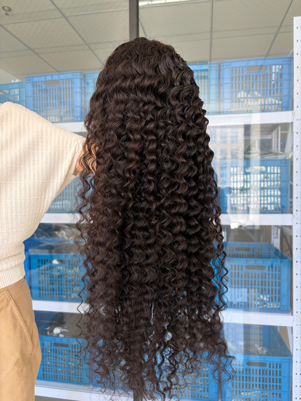 Invisible Swiss HD Lace Wig 5x5 HD Deep Wave 26 inches 250% Density Pre-Bleached PrePlucked Wig