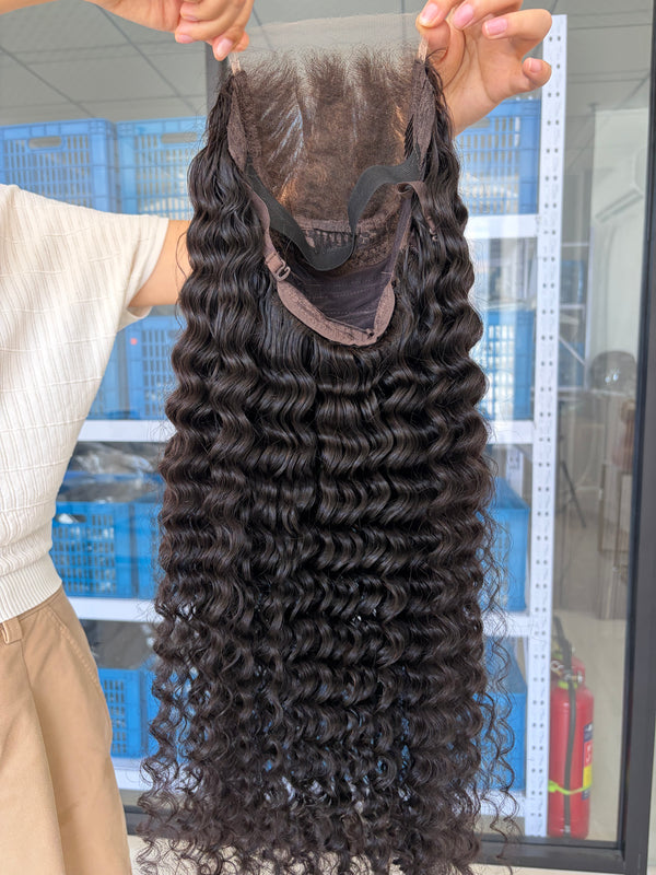 Invisible Swiss HD Lace Wig 5x5 HD Deep Wave 26 inches 250% Density Pre-Bleached PrePlucked Wig