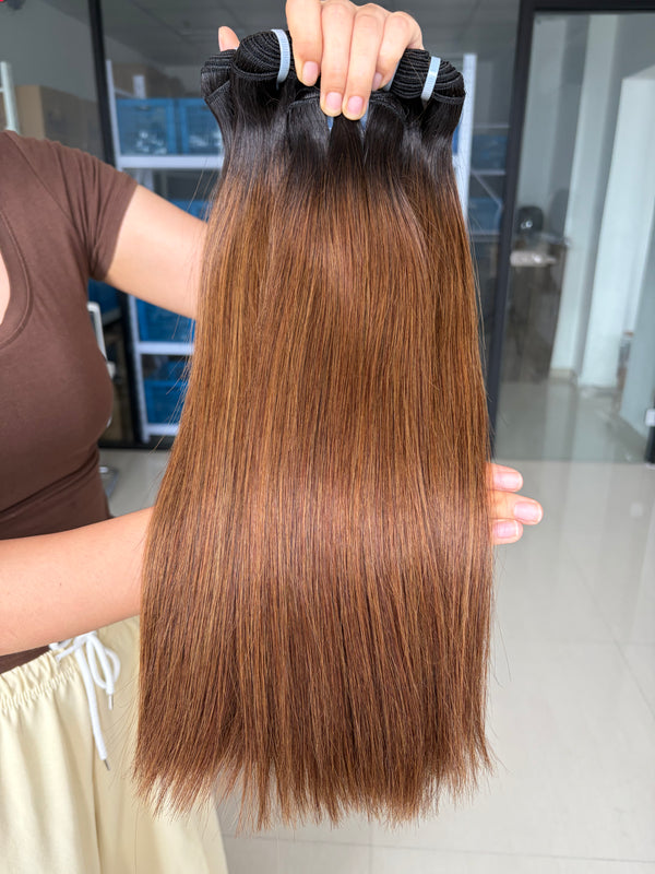 Ombre 1B4 Straight Hair Extensions [MLDB202]