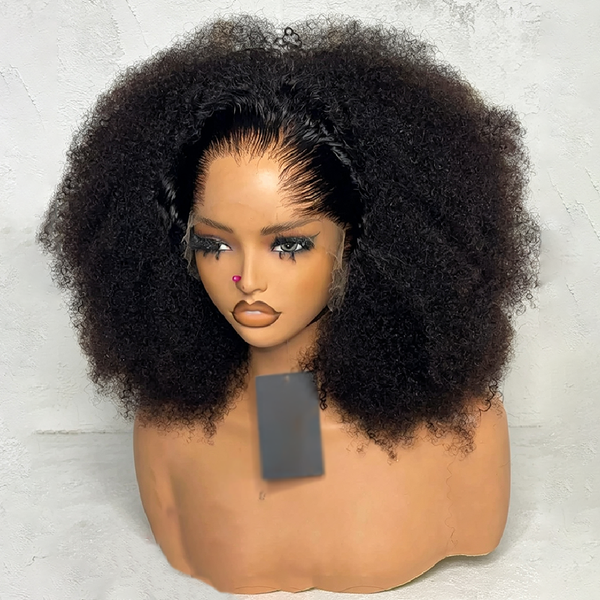Lagos Hairline Afro Kinky Curly 13x4 Invisible Nano HD Lace Wig 200% Density [MLD210]