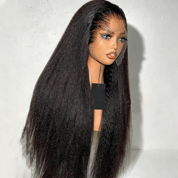 Lagos Hairline Kinky Straight Virgin Hair Wig 13x6 Invisible Nano HD Lace 200% Density [MLD211]