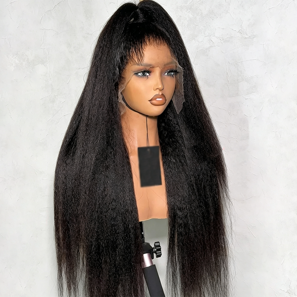 Lagos Hairline Kinky Straight Virgin Hair Wig 13x6 Invisible Nano HD Lace 200% Density [MLD211]
