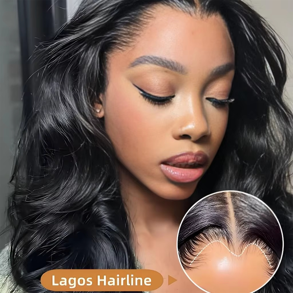 13x6 Invisible Nano HD Lace Wig Lagos Hairline Body Wave Wig 180% Density [MLD212]