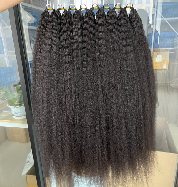 Kinky Straight Knotless Pre-Separated Feather Crochet Braid Hair[MLDC204]