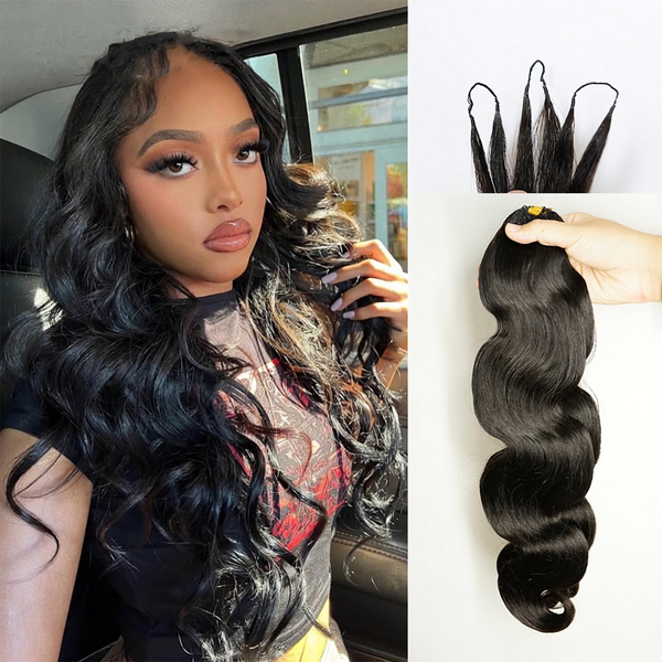 Feather Crochet Braid Hair Extensions Knotless Pre-Separated Crochet Hair Extensions Human Hair Body Wave 100% Human Hair