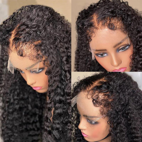 Kinky Edges Lace Front Wig Human Hair 13x4 Transparent Lace 180% Density