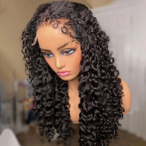 Kinky Edges Lace Front Wig Human Hair 13x4 Transparent Lace 180% Density