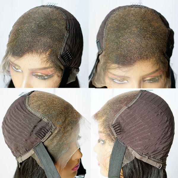 Malinda Hair Bionic Lace Wig Nano Invisible Knots Wigs 180% Density Pre Plucked 1b/4 Body Wave Human Hair Wig [MLD107]