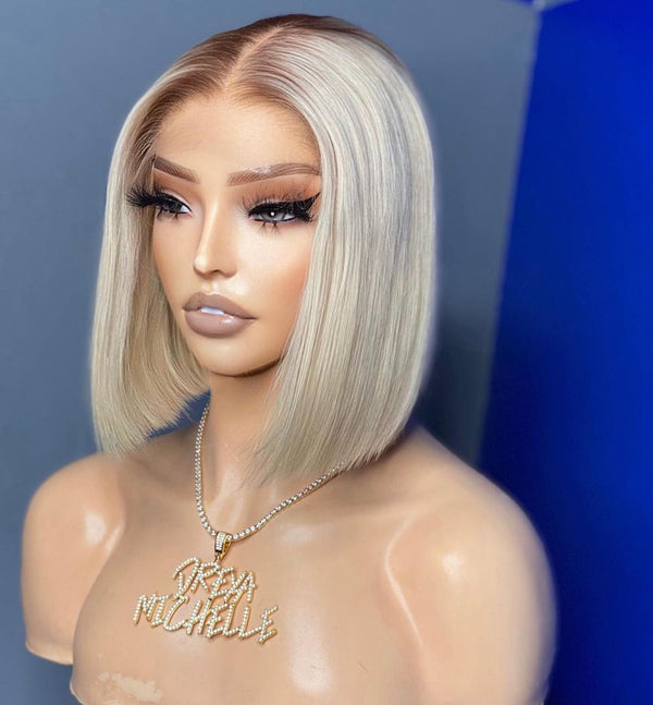 bone straight lace front wig
