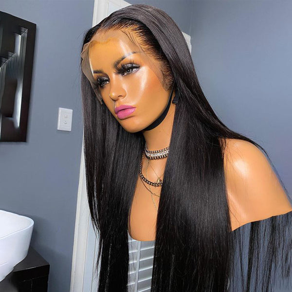 Box Braid Full Transparent Lace Front Human Hair Wig With CLear Hairline[MLD129]